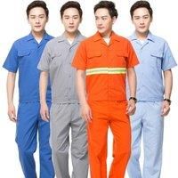 Summer thin breathable Woman men work uniform Reflective coverall auto repair workshop mechanic