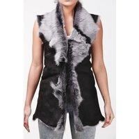 Infinity Leather Women's Toscana Sheepskin Long Gilet-Sorocaba in Black | Size: 16