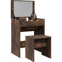 Dressing Table and Stool Smoked Oak 60x40x113.5 cm