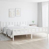 Bed Frame White Solid Wood 160x200 cm
