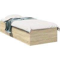 Bed Frame without Mattress Sonoma Oak 100x200 cm