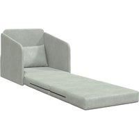 Floor Sofa Bed 2-in-1 Light Grey 65x80x83 cm Velvet