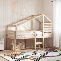 High Sleeper Bed without Mattress 75x190 cm Small Single Solid Wood Pine
