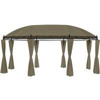 Gazebo with Curtains 520x349x255 cm Taupe 180 g/m