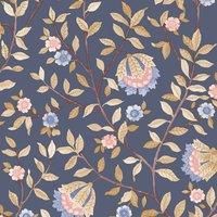 Muriva Ltd Muriva Edlyn Floral Navy Blue Wallpaper, Blue