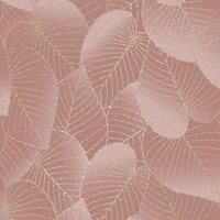 Muriva Ltd Muriva Dendron Leaf Rose Gold Wallpaper, Pink