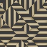 Muriva Ltd Muriva Trapez Geo Grey & Gold Wallpaper, Grey
