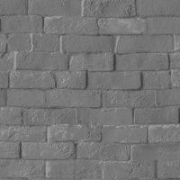 Muriva Ltd Muriva Bowie Brick Charcoal Wallpaper, Black