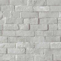 Muriva Ltd Muriva Bowie Brick Grey Wallpaper, Grey