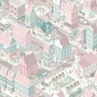 Muriva Ltd Muriva City Life Pink & Teal Wallpaper, Pink