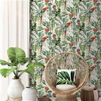Muriva - Escapade Ikala Jungle Birds Tropical Parrot Wallpaper - Multi - L76204