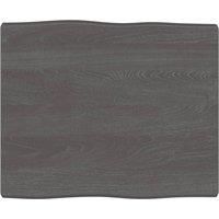 Table Top Dark Grey 60x50x(2-4) cm Treated Solid Wood Live Edge