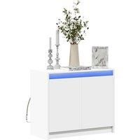 Sideboard with LED White 72x34x61 cm Engineered Wood