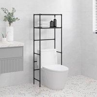 2-Tier Storage Rack over Toilet Black 53.5x28x143 cm Iron