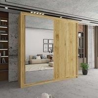 Stylish Sliding Wardrobe with Long LED Light 203cm x 217cm