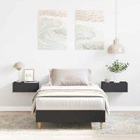 Bed Frame No Mattress Black 75x190 cm Small Single Engineered Wood