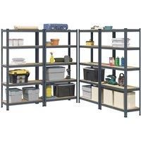 5-Layer Storage Shelves 4 pcs Anthracite Steel&Engineered Wood