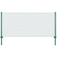 Wire Mesh Fence with Posts Steel 25x0.5 m Green