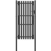Garden Fence Gate Steel 1x2.5 m Anthracite