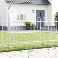 Garden Fence with Hoop Top - White, 3.4 x 1 m, Steel