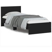 Bed Frame without Mattress with Headboard Black 90x200 cm