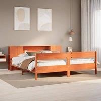 Bookcase Bed without Mattress Wax Brown 180x200 cm Super King Solid Wood Pine