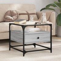 Coffee Table with Glass Top Grey Sonoma 50x50x45 cm Steel