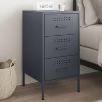Bedside Cabinet Anthracite 36x39x68 cm Steel