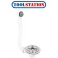 Stainless Steel Basket Strainer Waste 1 1/2" with Round Overflow