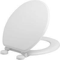 Wirquin 21230001 Woody Solid Wood Wooden Bathroom Toilet Seat with plastic hinge.