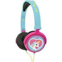 Lexibook Unicorn Stereo Headphone, kids safe, foldable and adjustable, Pink / Blue HP017UNI