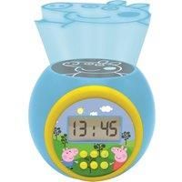 LEXIBOOK RL977PP Projector Clock Peppa Pig with Snooze Alarm Function, Night Light with Timer, LCD Screen, Battery Operated, Blue/Yellow