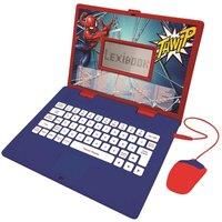 Disney Marvel Spider-Man Peter Parker Bilingual Educational Laptop, learn and play - 124 activities to discover Mathematics, Music, Knowledge, Logic, Games -French/ English Speaking only, Blue/Red, JC