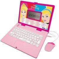 LEXIBOOK JC598DPi1 Disney Princesses Educational and Bilingual Laptop French/English with 124 Activities: Mathematics, Dactylography, Logic, Clock Reading, Play Games and Music