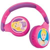 LEXIBOOK HPBT010DP Disney Princess 2-in-1 Bluetooth Headphones Stereo Wireless Wired, Kids Safe, Foldable, Adjustable