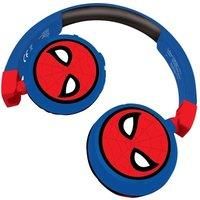 LEXIBOOK HPBT010SP Spiderman 2-in-1 Bluetooth Headphones Stereo Wireless Wired, Kids Safe for Boys Girls, Foldable, Adjustable, red/Blue