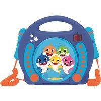 LEXIBOOK RCDK100BS Baby Shark Nickelodeon-CD Player with 2 mics, Programming Function, Headphones Jack, for Kids, with Power Supply or Batteries, Blue/Orange