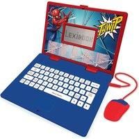 LEXIBOOK JC598SPi2 Spider-Man-Educational and Bilingual Laptop Spanish/English-Toy for Child Kid (Boys & Girls) 124 Activities, Learn Play Games and Music with Spiderman-Red/Blue