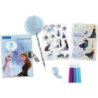 LEXIBOOK SD30FZ Frozen 2 Electronic Secret Diary with Light Effects Key and Padlock Sticker Sheets, Pompom Pen, Blue/Purple