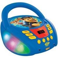 LEXIBOOK RCD109PA Paw Patrol-Bluetooth CD Player for Kids – Portable, Multicoloured Light Effects, Microphone, Aux-in Jack, AC or Battery-Operated, Girls, Boys, Blue/Red