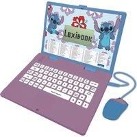 Lexibook JC598Di1 Disney Stitch-Bilingual English/French Educational Laptop, 124 Language Activities, Writing, Maths, Logic, Music and Games, Boys and Girls, Blue/purple