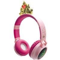 Lexibook Disney, 2-1 Wireless and Wired Headphones with Princess Crown, Sound to 85 dB, Light Effects, Foldable, Adjustable, Rechargeable, HPBT015DP, Black