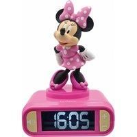 Lexibook, Disney, Minnie Nightlight alarm clock, Sounds and Melodies, LCD Backlit screen, Luminous, Snooze, Pink