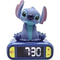 Lexibook RL800D, Disney, Stitch Nightlight alarm clock, Sounds and Melodies, LCD Backlit screen, Luminous, Snooze, Blue