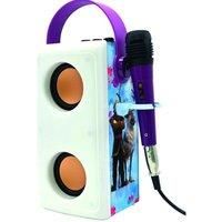 Lexibook, Frozen, Wireless Bluetooth® Speaker with Microphone, Multicolor Light Effects, SD/TF Card Slot, Rechargeable Battery, Blue, BTP185FZZ