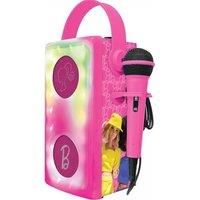 Lexibook, Barbie, Wireless Bluetooth® Speaker with Microphone, Multicolor Light Effects, SD/TF Card Slot, Rechargeable Battery, Pink, BTP185BBZ