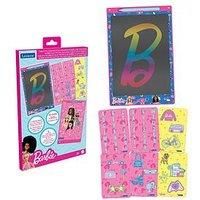 LEXIBOOK, Barbie, Magic Slate, Artistic and Creative Toy for Girls and Boys, Multicolored Drawings, 28 cm Screen, Includes 1 Stylus and 6 Stencils, Pink/Blue, CRT10BB