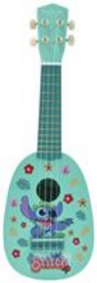 Lexibook, Disney Stitch, My first wooden ukulele, 4 nylon strings, 53 cm, guide included, Blue, K230D