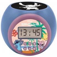 Lexibook, Disney Stitch, Projector clock with snooze alarm function, Night light with timer, LCD screen, battery operated, Blue