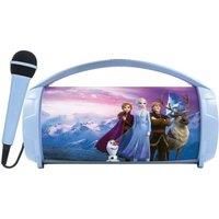 Lexibook, Frozen, Wireless light speaker with microphone, Stereo sound, Karaoke function, USB and SD card ports, Rechargeable battery, Handle to carry everywhere, Blue/Purple, BTP585FZZ